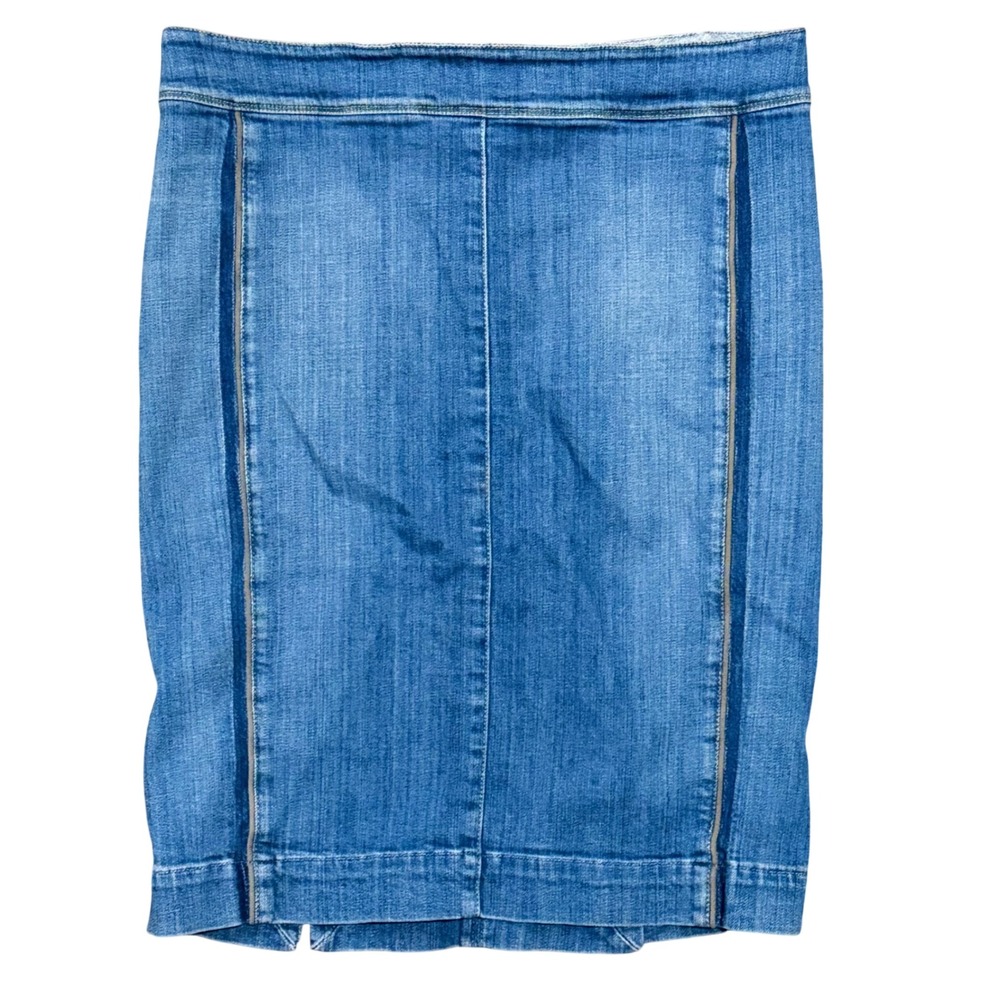 We Are Replay‎ Denim Pencil Skirt Embellished Patch Zipper Midi sz 6